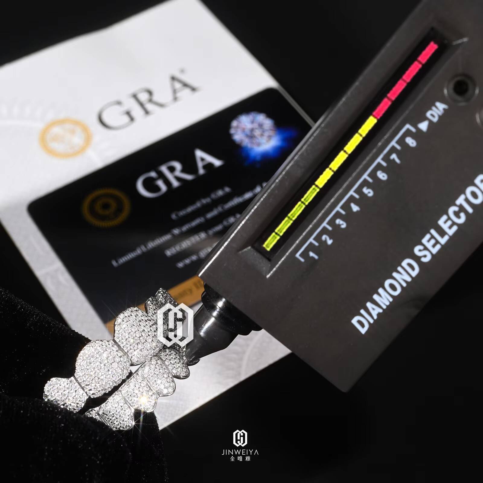 Custom Pass Diamond Tester Hiphop 925 Sterling Silver Iced Out 8 Top 8 Bottom Moissanite Teeth Grillz GRA Certified