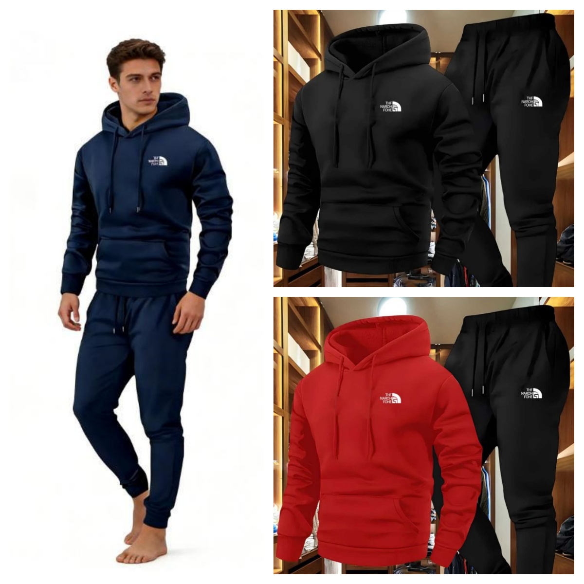 Men's Letter Pattern Hoodie Tracksuit Two-Piece Casual Fashion Long Sleeve Pockets Sweatshirt Regular Fit Outdoor Sport Suit Autumn Winter