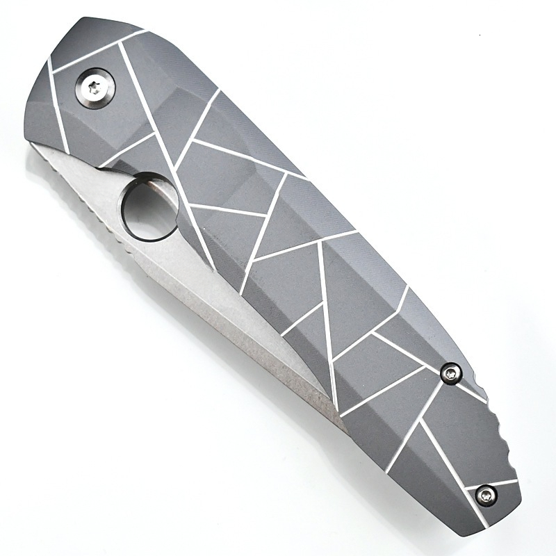 SPYD-C199 Pocket Folding Knife S90V Blade titanium alloy Handle Camping Outdoor Survival Fishing Hunting Knife Hiking EDC Tool
