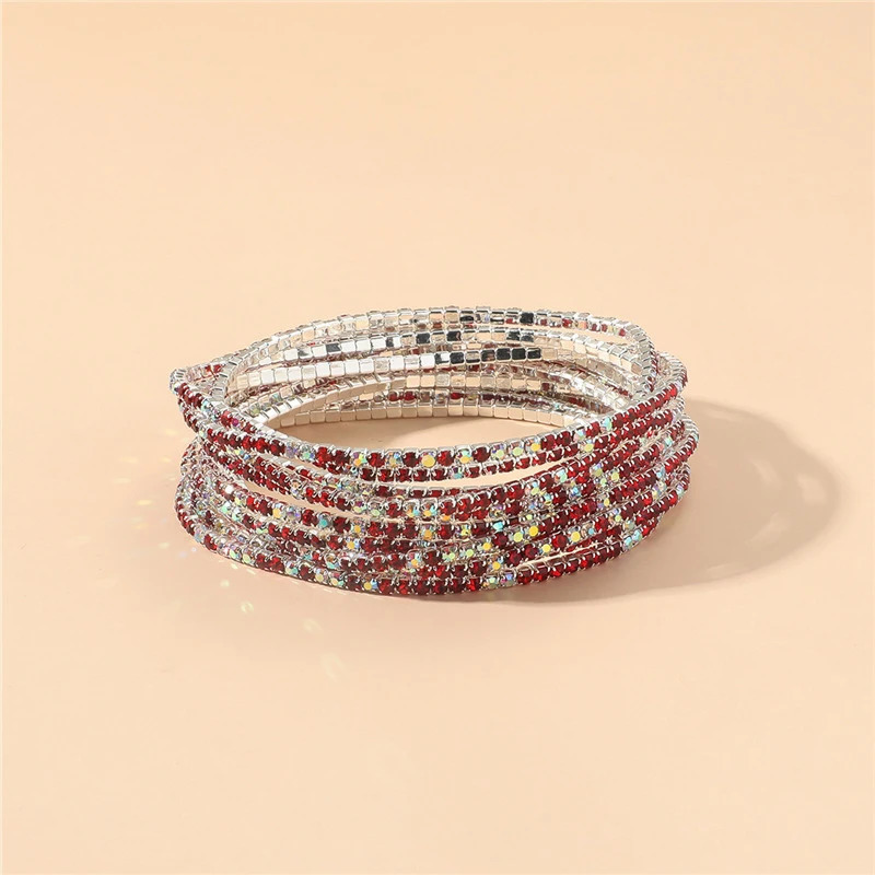 5PcsLot Elastic Crystal Bracelets 2mm Charming Gold Color s Metal Bangle Bracelet Jewelry DIY Gift 251219