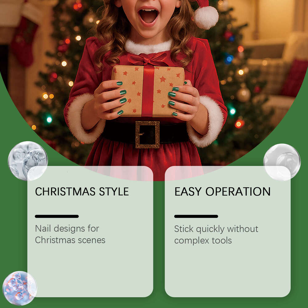 Nymixa Christmas Soft Gel Set DIY Creative Colorful Mixed Color Convenient Nail Art Decoration Stickers