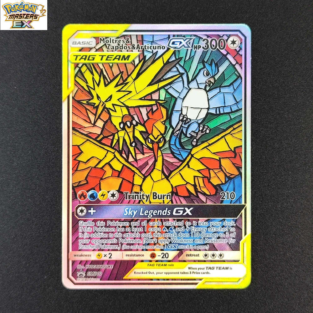 DIY Pokemon PTCG Card TAG TEAM Latias Latios Gengai Mimikyu Mewtwo Mew Moltres Zapdos Articuno GX Trading Card Game L251225H6TK