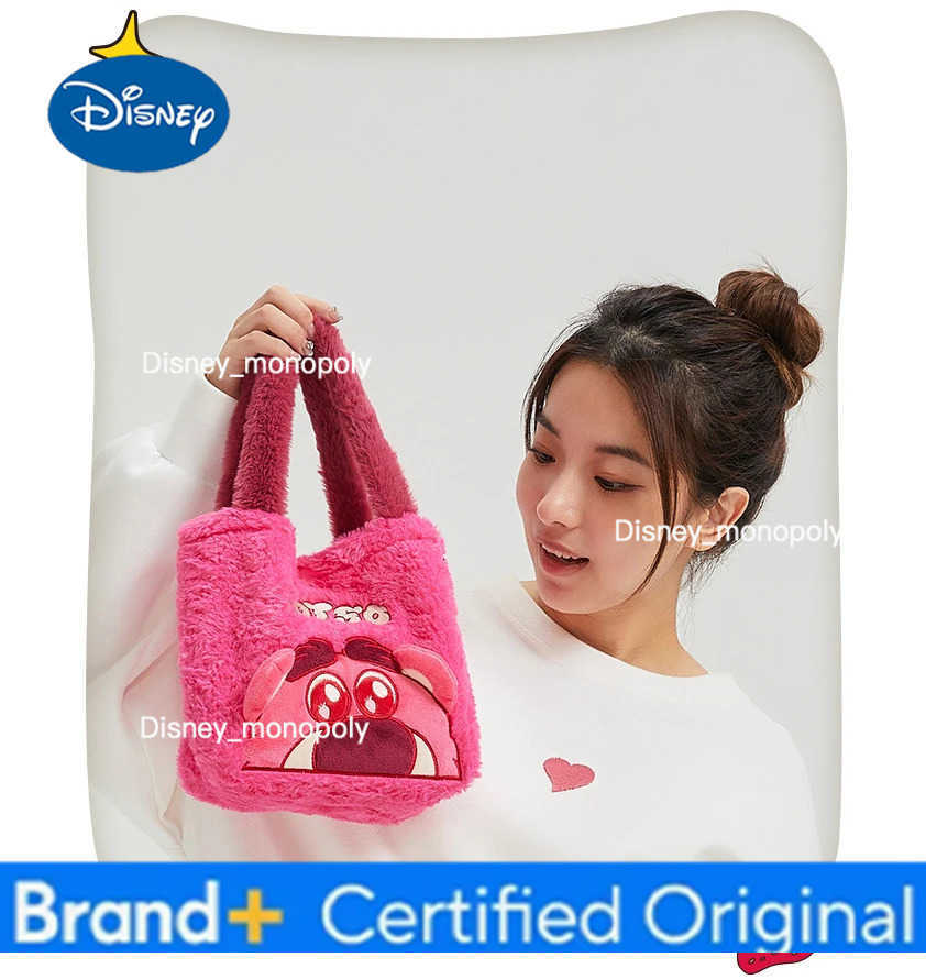 Disney Plush Handbag Bag Kawaii Strawberry Bear Mickey Stitch Cartoon Anime clutch bag Cosmetic Travel Storage Bags Girls Gift H251225