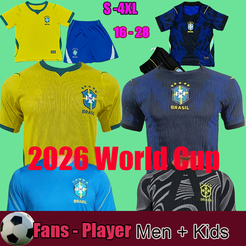 2026 World Cup Brazil National Football Team Jersey National 2026 Gabriel Jesus Special Edition Home Fan/Player Set for Boys and Children kit top