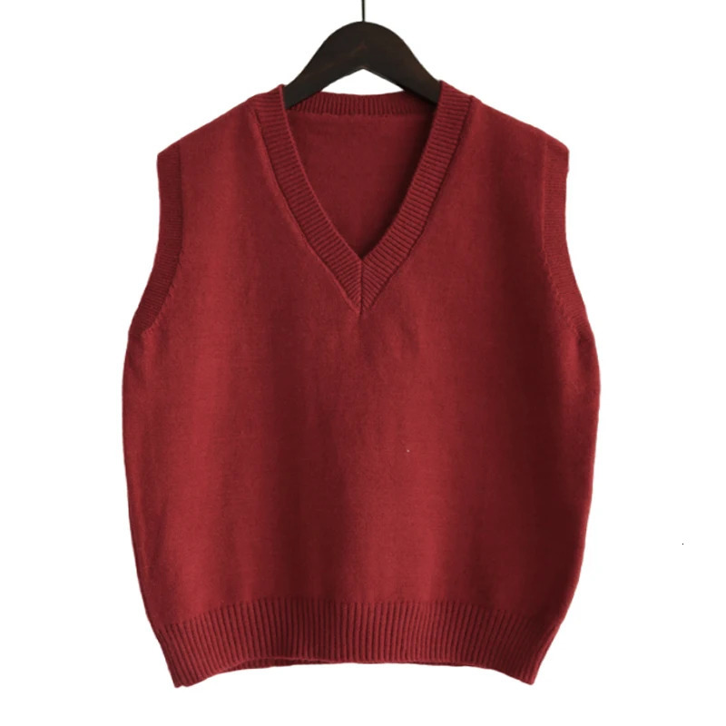 Sleeveless V-Neck Sweater Vest Women 2025 Korean Fashion Knitwear Spring Autumn Solid Color All-match Pullovers Waistcoats Tops 251225