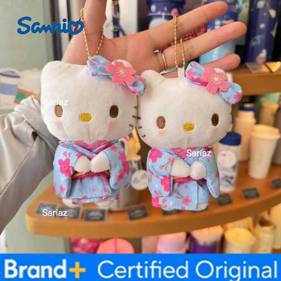 Sanrio Kimono Hello Kitty Stuffed Doll Hanging Keychain Cartoon Kitty Cat Stuffed Keychains Bag Accessories Gift Car Key Hanging H251225