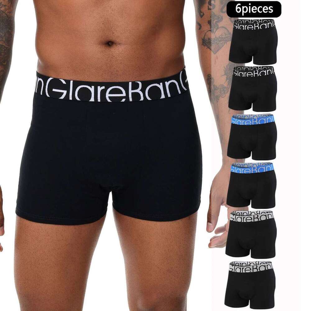 6pcs pack Black Cotton Boxer Shorts Underwear Soft Male Underpants for Men Homme comfortable Boxershorts Slips Panties X251225