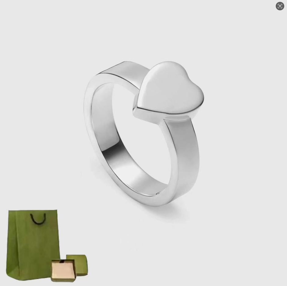 2026 High Quality Designer Love Ring Heart Band Rings for Men and Women Luxury Fashion Jewelry Unisex Ring Gold Silver Rose Rings Wedding Lady Party Gift