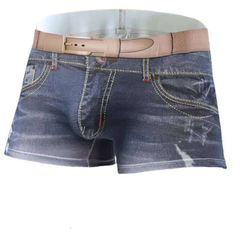1PCS Men's underwear denim print U-shaped design, breathable boxer, men's comfort cotton X251225