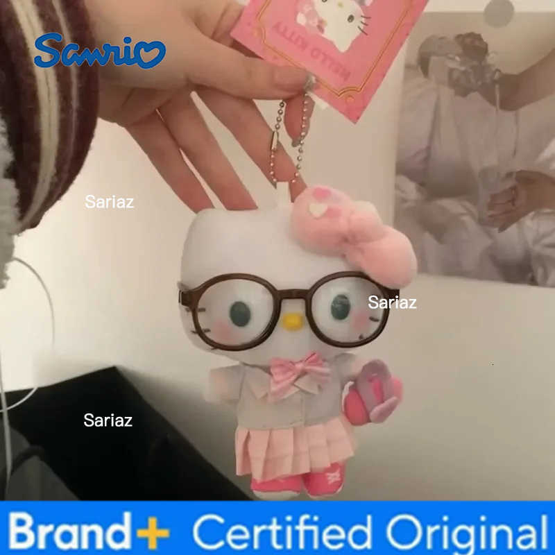Sanrio Kawaii Hello Kitty Jk Uniform Cute Girl Glasses Exquisite Bag Pendant Cute Kt Cat Girl Children Cartoon Decor Girls Toys H251225