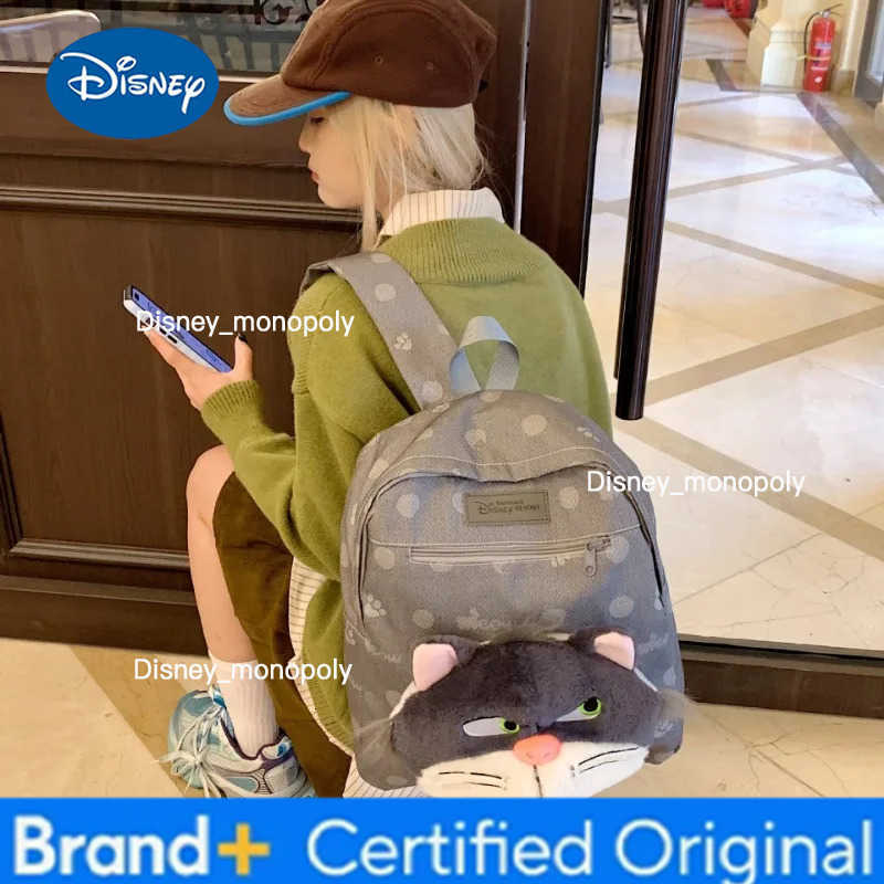 Disney Lucifer Marie Cheshire Cat Plush Woman Backpack Cartoon Cute Women Leisure Backpack Fluffy Figure Bags Large Capacity School Bag H251225