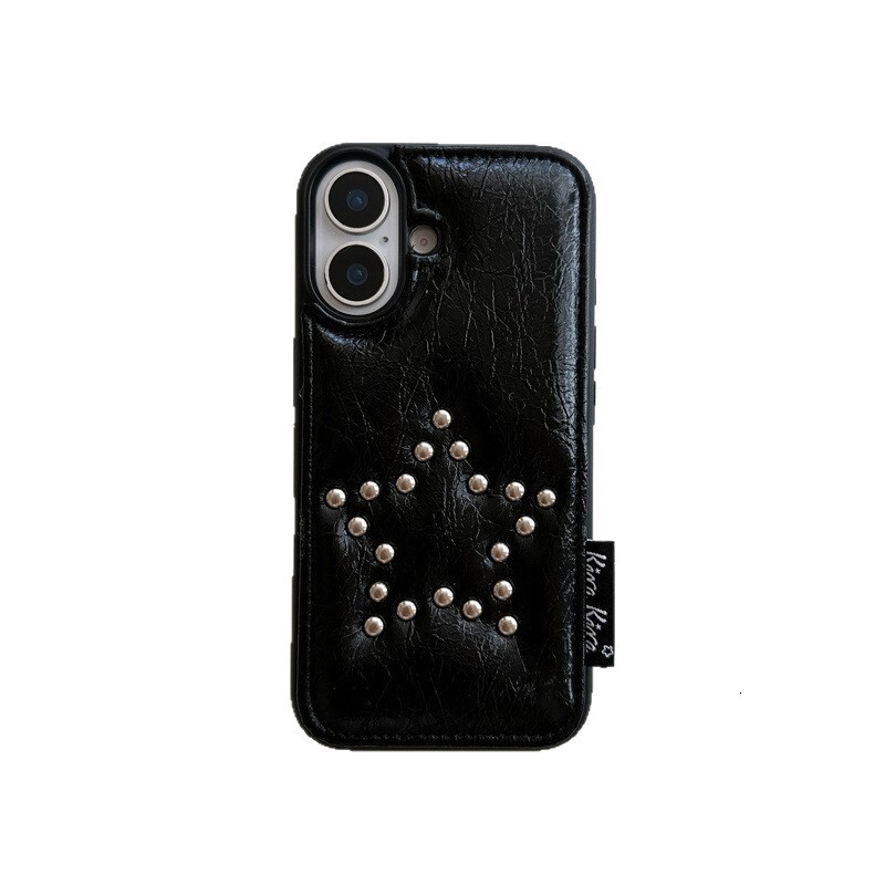 High-end Leather Rivet Bowknot Case for iPhone 16 Apple 15 Pro Max/14/13 New Model