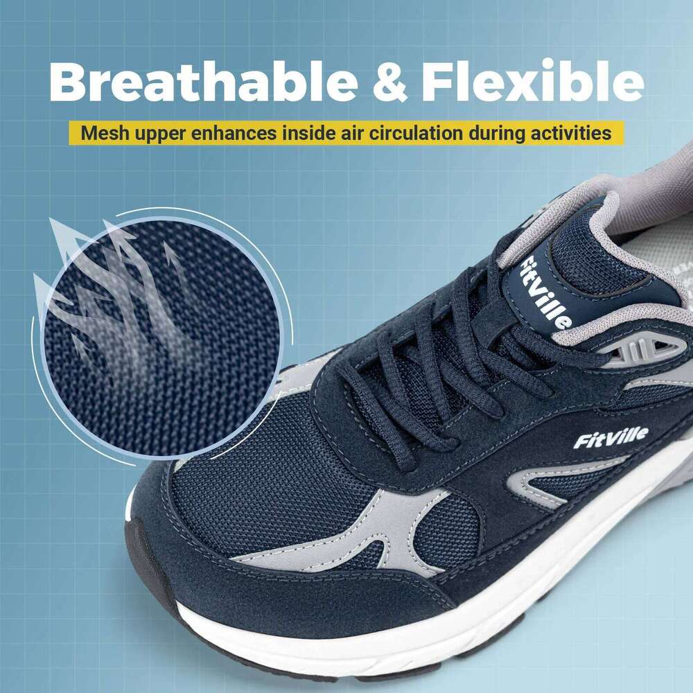 Fittington Walking Shoes For Man Extra Wide Width Sneakers With Arch Support for Flat Feet Heel Pain Relief Plantar Fasciitis X251225