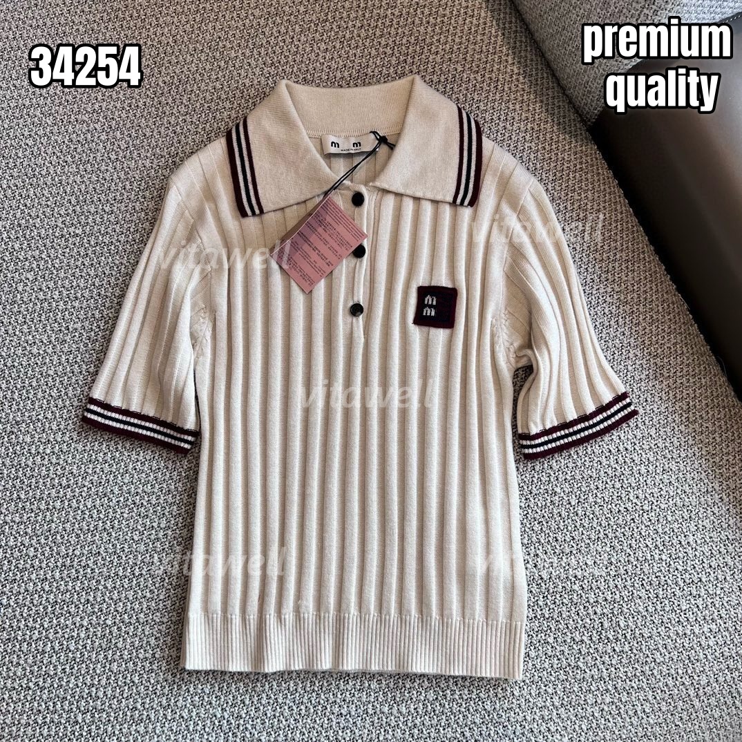 Fashion Women's Knitted Shirts Mini Pleated Skirt 34254 Round Neck Long Sleeve T Shirt Shirts 34253