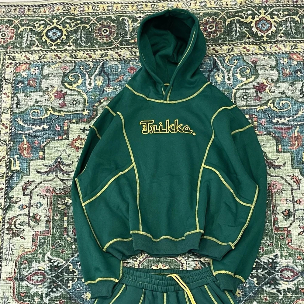 Y2K Men Techwear External Stitching Letter Embroidery Hoodie Autumn Fashion Street wear y Mens Women Black Hoodies Suit 251225