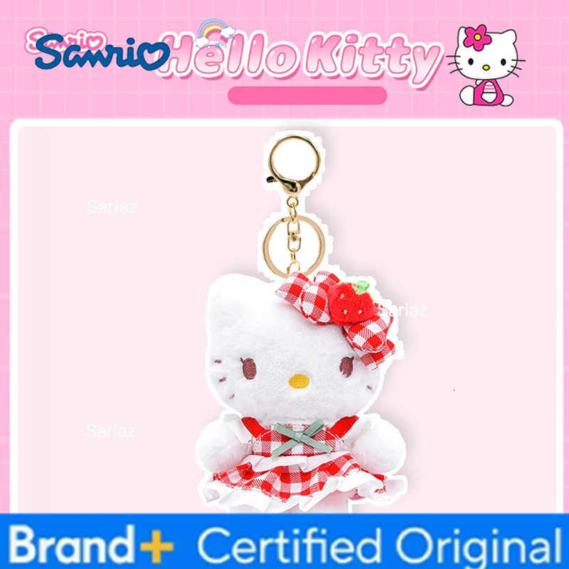 Sanrio Genuine Hello Kitty Melody Cute Girl Keychain School bag Pendant Kids Plush Toys Keyring Plushier Birthday Christmas Gift H25122511