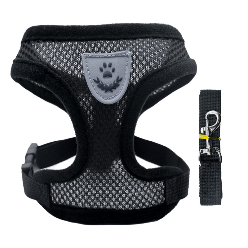 Anti Burst Dog Harness Reflective Pet Vest with Leash for Outdoor Walking Running Adjustable Soft Padded Comfortable for All Size Dogs
