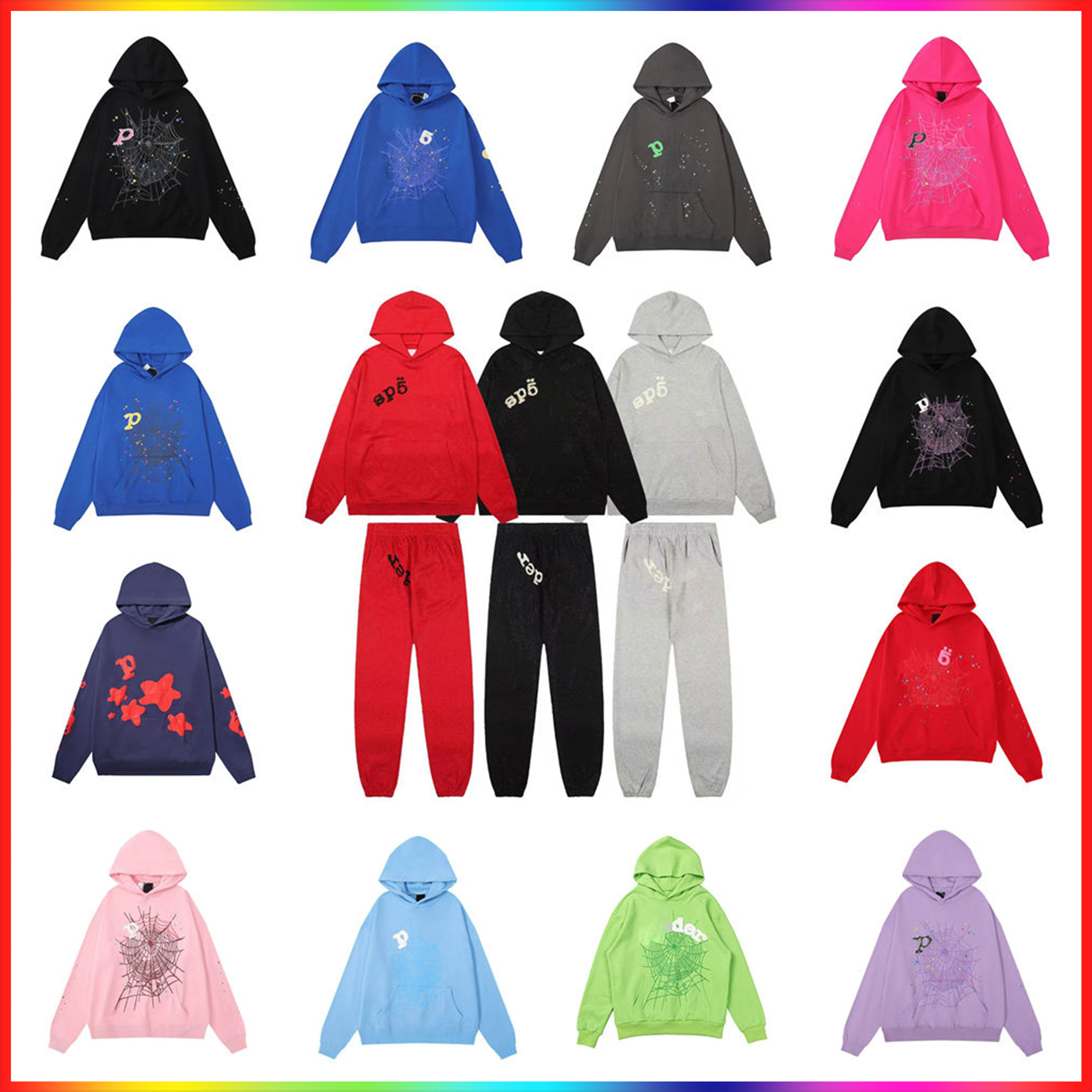5A Designer Hoodie Web Hoodie 2026 New spider hoddie 3D Letter spider pants Fashion Women Sweatshirt Men vvs spider hoodie High Street Hip Hop Pulloves tracksuit