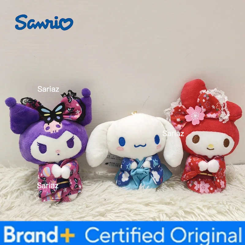 Sanrio New 12cm Japanese Cute Sakura Kimono Series Kuromi My Melody Cinnamoroll Stuffed Plush Toy Cartoon Pendant Doll For Gift H251225