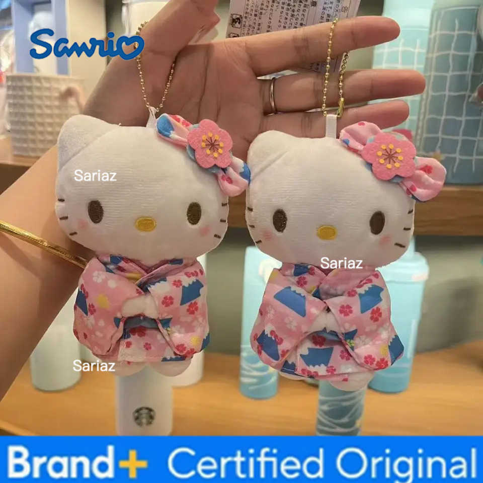 Sanrio Kawaii Melody Hello Kitty Sakura kimono zipper plush doll keychain Backpack pendant decoration accessories birthday gift H251225