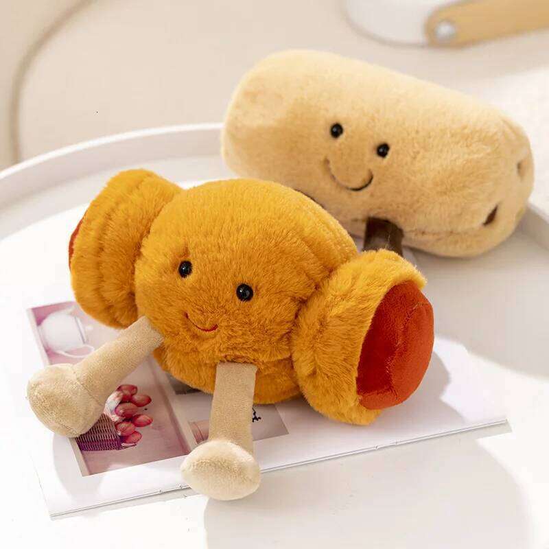 Cute Cartoon Breakfast Series Deep-Fried Dough Sticks/Cookie Bread/Sausage Bag Kawaii Plush Toys Children's Handmade Doll Gifts X251225