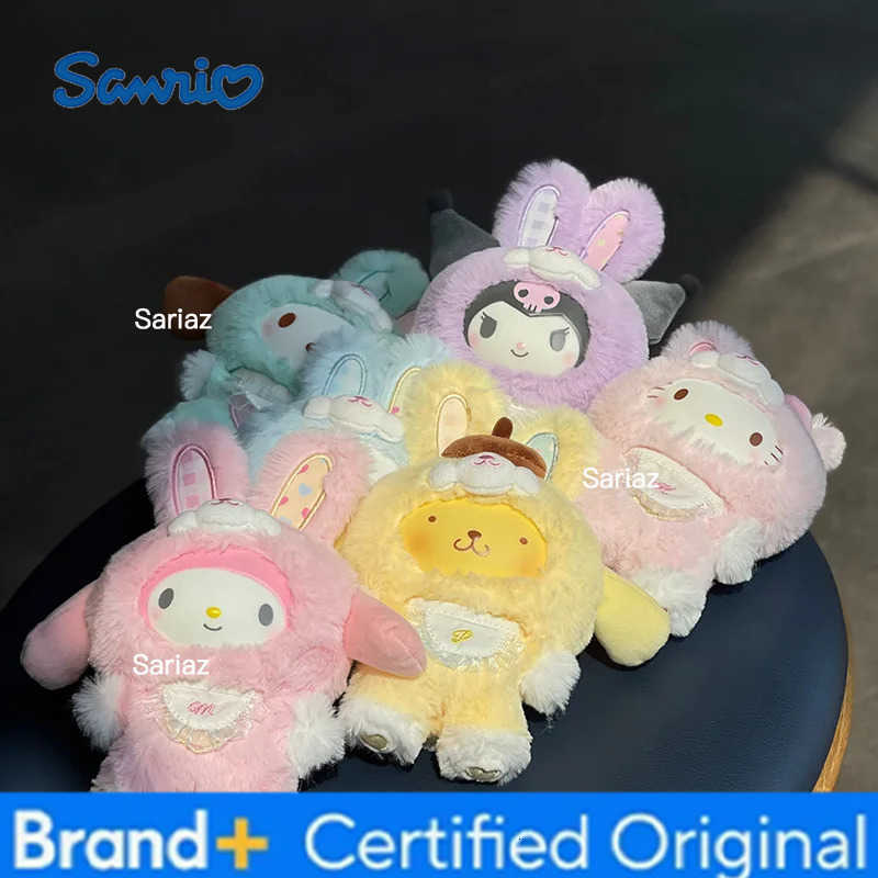 Sanrio Minisoq family drag fairy rabbit glue face plush doll hanging girl keychain doll lovely gift H251225