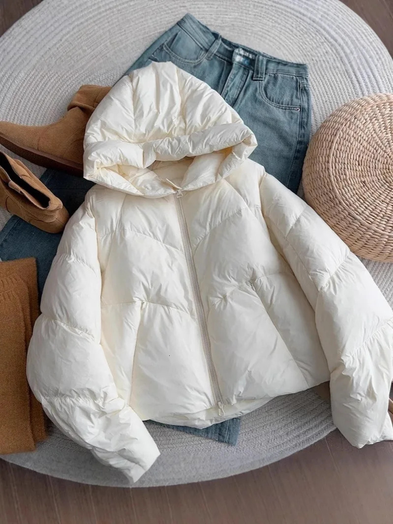 Womens Short Hooded Cotton Jacket Beige Winter Arrival Warm Bread Style Coat Clothes Padded 251225