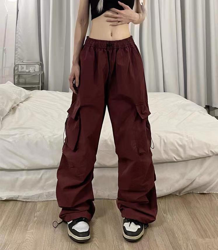 2026 Summer New Arrival Unisex American Style Quick-Dry Cargo Pants | High-Waisted Wide-Leg Parachute Pants | Casual Athletic Trousers