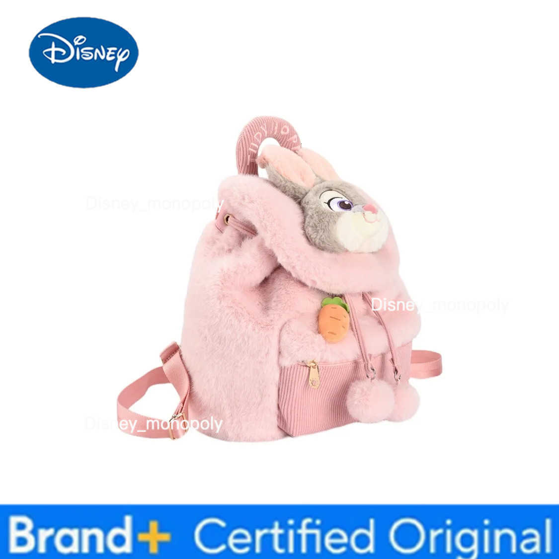 Disney Potdemiel Genuine Judith Nick Winter Language Plush Bag Cute Fashion Versatile Large Capacity Backpack GirlS Backpack H251225