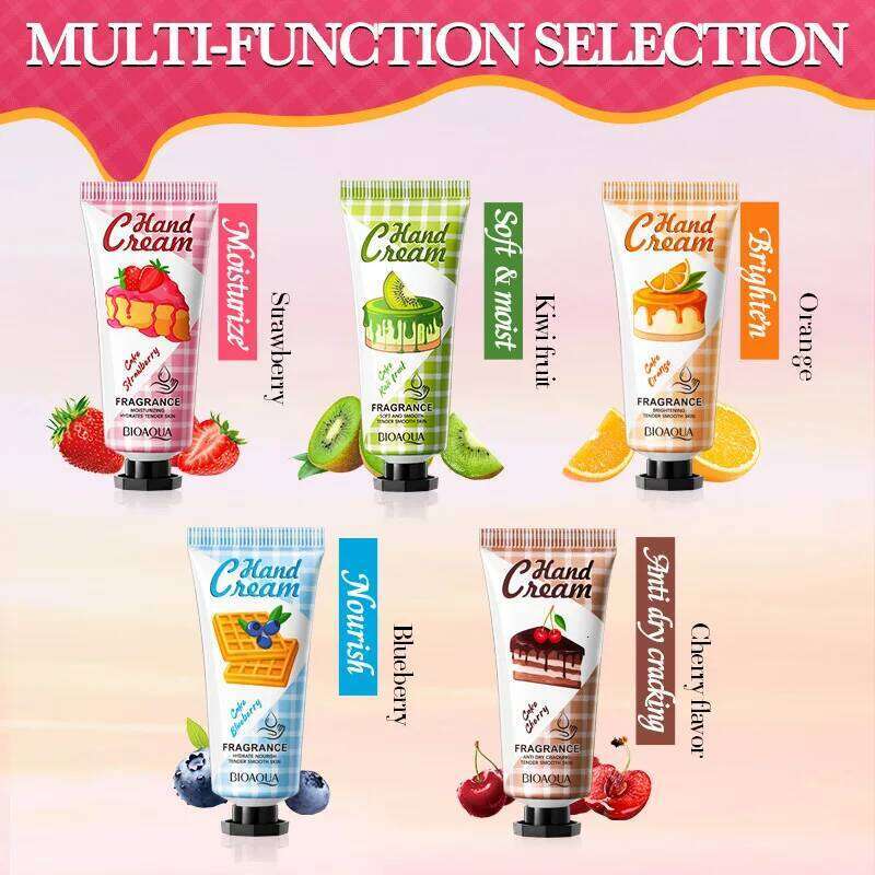 1/5pcs BIOAQUA Fruit Hand Cream Jasmine Moisturizing Nourishing Hydrating Hands Moisturizer Skin Care X251225