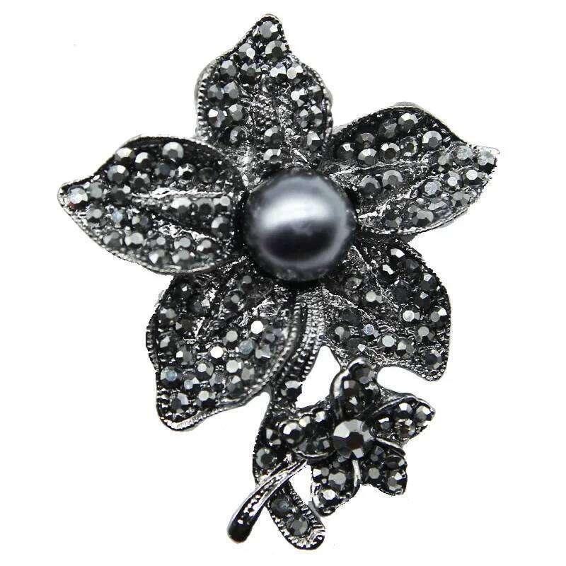 women retro black bow brooch fashion suit accessories pins 25N1225