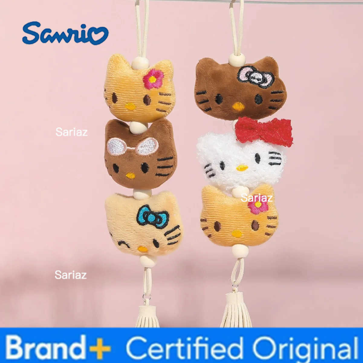 Sanrio Hello Kitty Plush Keychain Kawaii Children Anime Plushie Pendant Keyring Cute Women Bag Car Keychians Girl Birthday Gifts H251225