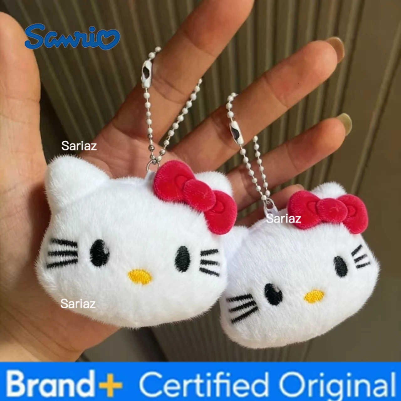 Sanrio Kitty Plush Keychain Kawaii Cartoon Plush Toy Pendant Cute Bag Backpack Keyring Gift Charm H251225