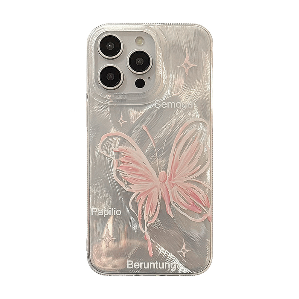 Girly silver Feather Veil Butterfly Suitable for Apple 17 Pro Max Phone Case iPhone 16 Shockproof 12 Hard 14 Fairy