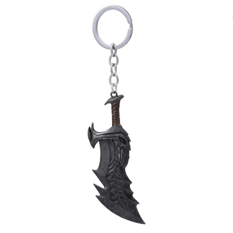 Fashion God Of War 4 Keychain Kratos Axe Demon Knife Weapons Model Key Chain Chaveiro Men Cosplay Keyring Car Accessory 251216