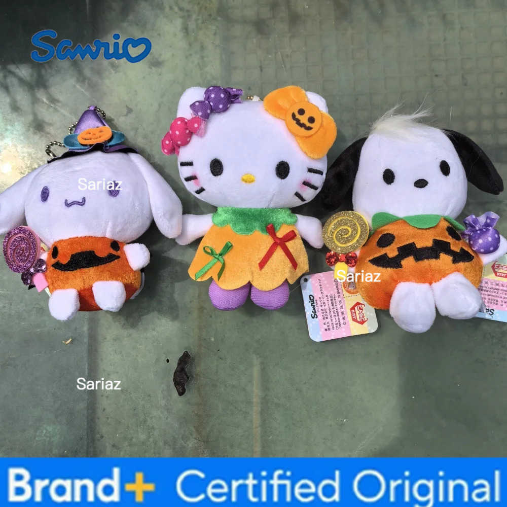 Sanrio Halloween HelloKitty Pochacco Plush Pendant Plush Toy Bag Accessories Keychain Pendant Bag Car Stuffed Keyrings H251225