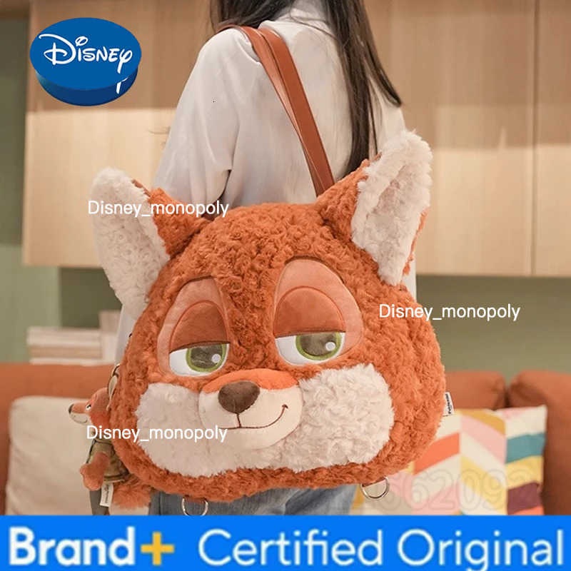 Disney Judy Nick New Womens Doll Plush Backpack Fashion Trend Womens Shoulder Bag 3D Cartoon Multifunctional Womens Bag H251225