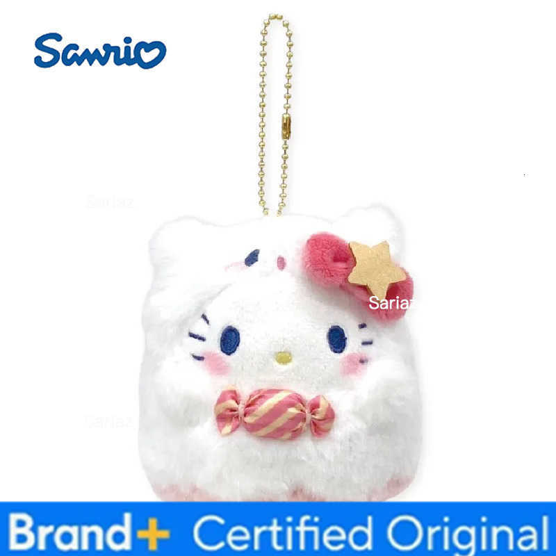Sanrio Cartoon Hello Kitty Cinnamoroll My Melody Kuromi Plush Doll Keychain Kawaii Couple School Bag Pendant Pp Cotton Stuffed Doll H251225