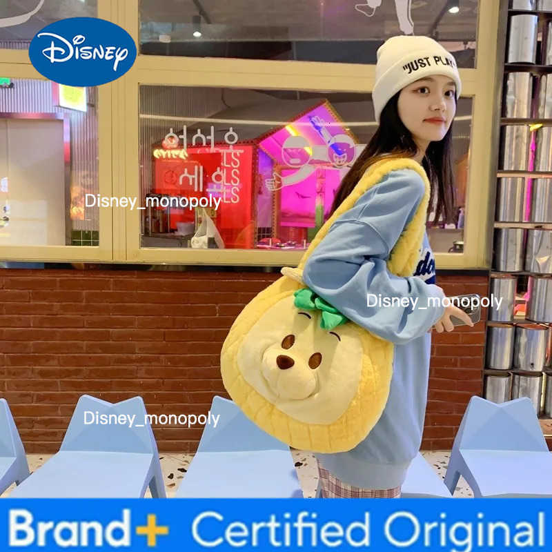 Disney Fall New Fashion Plush Cartoon Winnie The Pooh Shoulder Bag Womens Casual Cute Tote Bag H251225