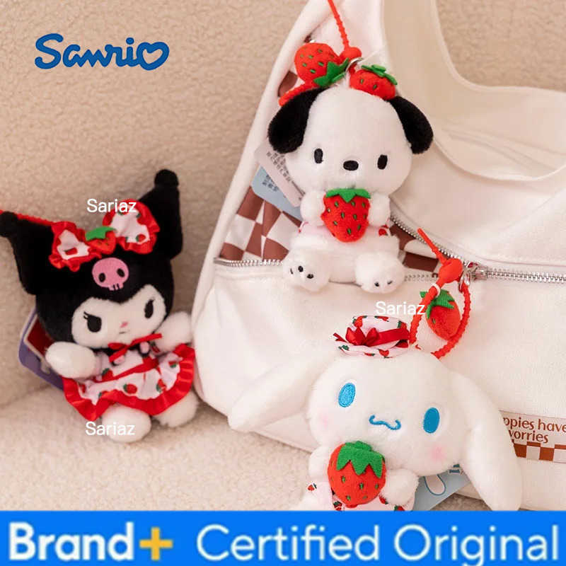 Sanrio 12cm Genuine Small Pendant My Melody Kuromi Cinnamoroll Hellokitty Plush Keychains Christmas Birthday Gifts For Kid H251225