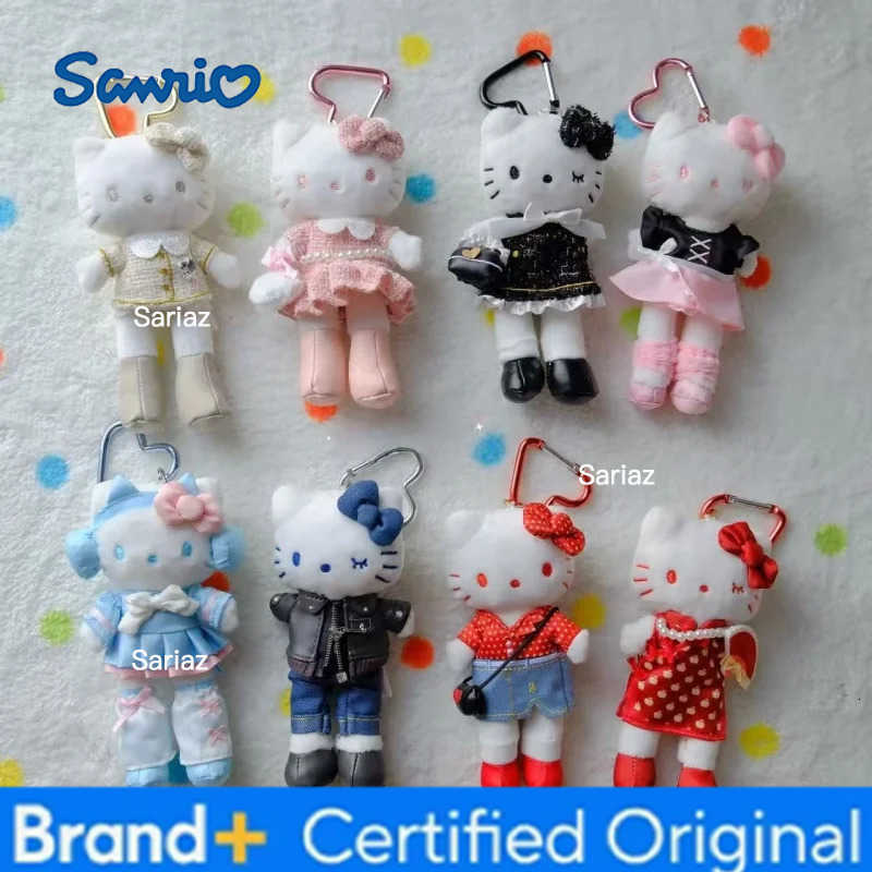 Sanrio Hello Kitty Soft Stuffed Doll Pendant Long Leg fashion Kitty Plush Toy Keychain cute Heart Shaped Buckle Decoration gift H251225