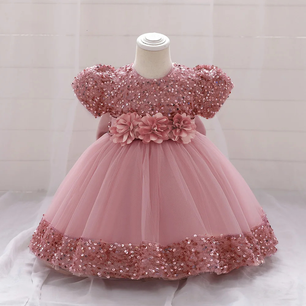 Bow Christmas Baby Girl Dresse Infant Sequin 1st Birthday Red Party Wedding Prom Kids Dresses For Lace Flower Princess Gown 251224