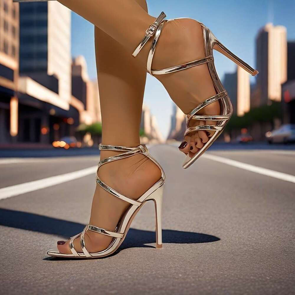 Women S Sandals New Summer High Heels With Thin Heels Pointed Open Toe Single Strap Fashion Shoes For Dresses MOJIDASHU