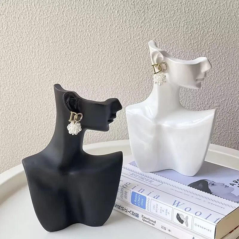 1pc Resin Side Face Mannequin Jewelry Display Stand Head Bust Portrait Necklace BraceletS Earrings Jewellery Storage Rack Holder 251118www1