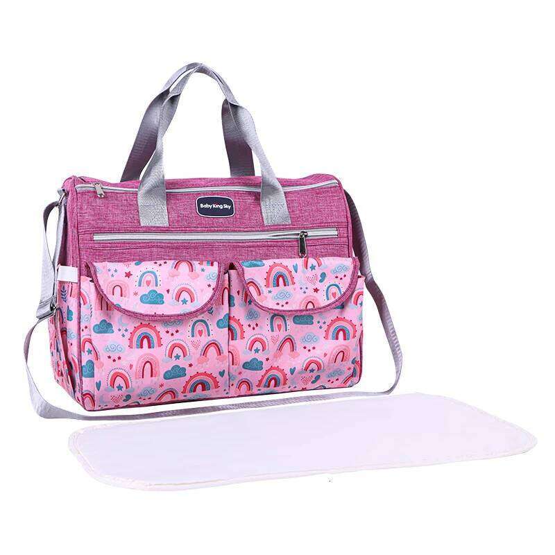 New Fashionable Cloud Prined Shoulder Mommy Muli-Funcional Large-Capaciy Cross-Body Moher and Baby Bag; Sachel Diaper Bag for Pregnan Women When Going