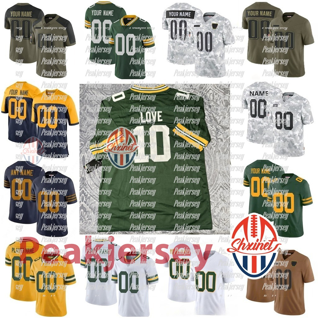 Custom Micah Parsons Love Watson 2025 Olive Football Jerseys Jayden Reed Dillon Green Bayss Packeres Dontayvion Wicks Quay Walker Romeo Doubs Kenny Clark Jersey