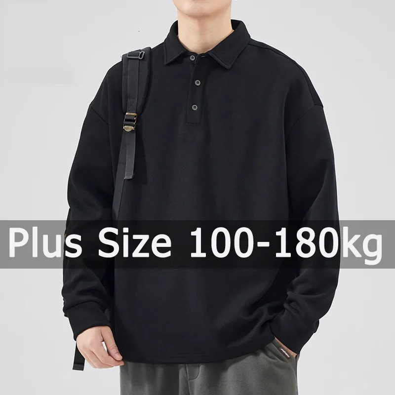 Plus Size Men Polo Shirts Autumn Winter Long Sleeve Polos 1XL-7XL 110-175kg Loose Oversized Tops Big Size Men Clothing 251225
