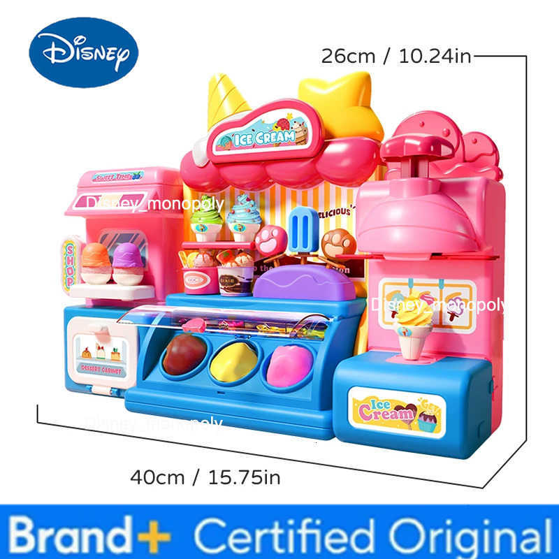 Disney Children Ice Cream Toy for Girl Play Dough Color Machine With Music and Light Boy Toy Food Fake Kids Supermarket 3 Years Gifts H251225 H251225