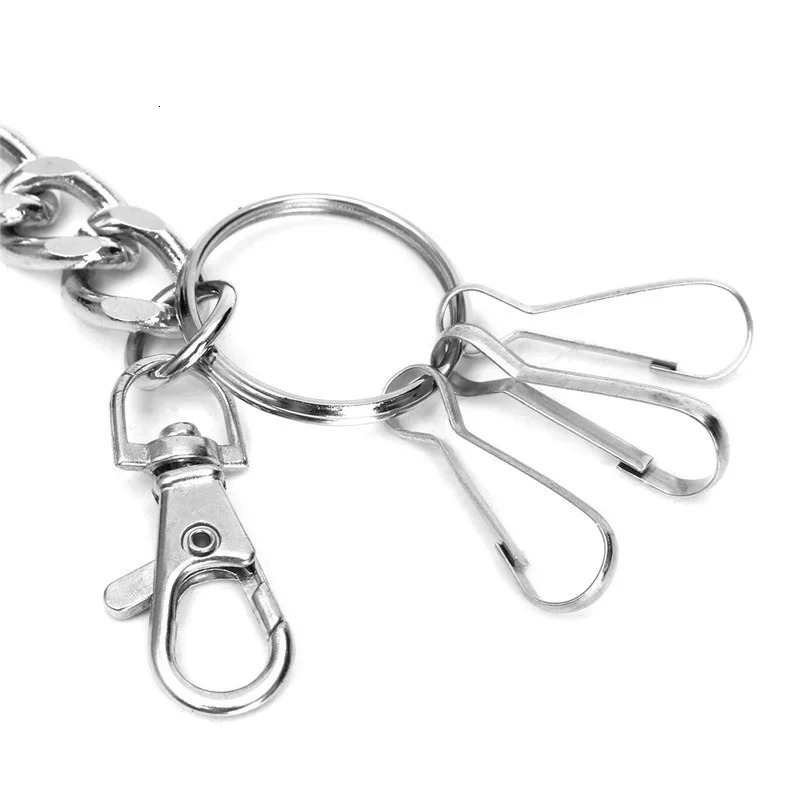 48cm Long Metal Wallet Belt Chain Rock Punk Trousers Hipster Pant Jean Keychain GIFT Ring Clip Keyring Mens HipHop Jewelry 251225