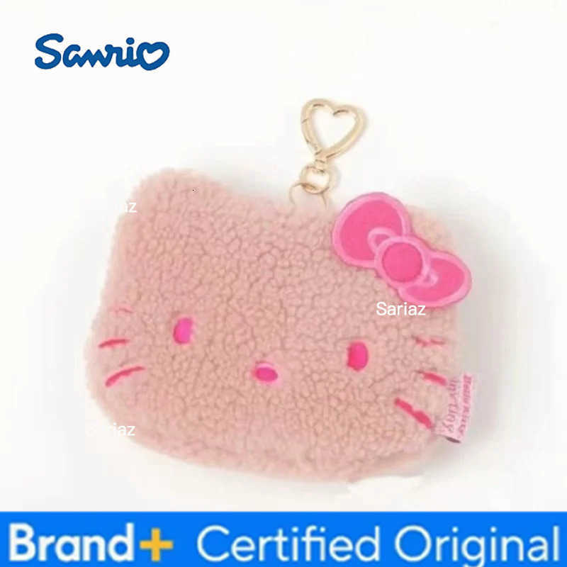 Sanrio kawaii Hello Kitty tiny Plush Coin Purse Storage Bag Cartoon Hot Pink Black Kitty Originality Printing Cosmetic Bag Gift H251225